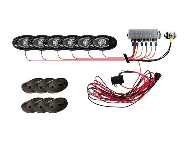 Rigid Industries Rock Light Kit; Red; 6-Pieces (Universal; Some Adaptation May Be Required)
