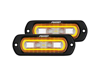 Rigid Industries SR-L Series Off-Road Spreader Surface Mount LED Pod Light with Amber Halo (Universal; Some Adaptation May Be Required)