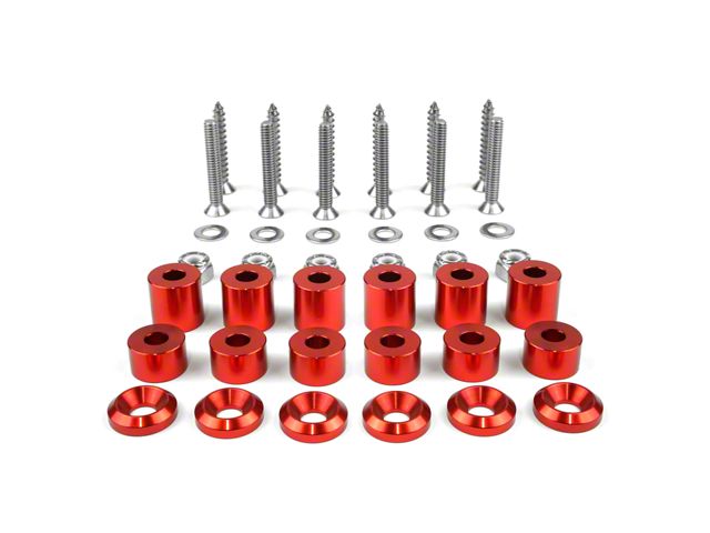 BuiltRight Industries Tech Plate Mounting Hardware Kit; Red