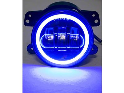 4-Inch LED Fog Lights with Blue LED Halo (07-18 Jeep Wrangler JK)