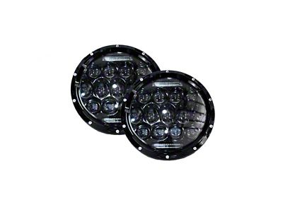 7-Inch LED Projector Headlights; Black Housing; Clear Lens (76-86 Jeep CJ7; 97-18 Jeep Wrangler TJ & JK)