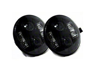 7-Inch LED Projector Headlights; Black Housing; Smoked Lens (76-86 Jeep CJ7; 97-18 Jeep Wrangler TJ & JK)