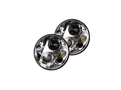 7-Inch LED Projector Headlights; Chrome Housing; Clear Lens (76-86 Jeep CJ7; 97-18 Jeep Wrangler TJ & JK)