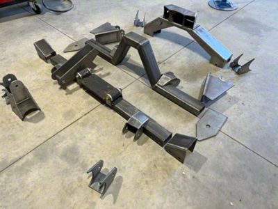 KrashFab Flat Belly Long Arm Kit; Bare Steel (18-24 Jeep Wrangler JL 4-Door)