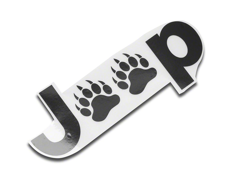 Jeep Licensed by RedRock Jeep Paw Side Logo; Gloss Black (87-18 Jeep ...