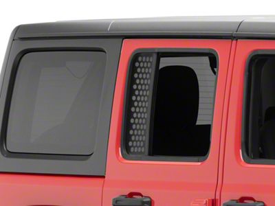 SEC10 Small Punched Rear Window Decal; Matte Black (18-24 Jeep Wrangler JL)