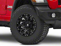 Mammoth Vex Satin Black Machined Wheel; 17x9; -6mm Offset (18-26 Jeep Wrangler JL)