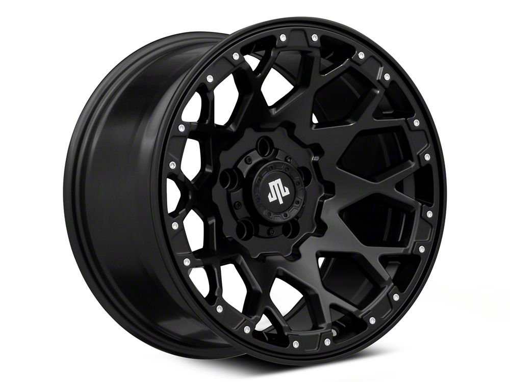 Mammoth Vex Satin Black Machined Wheel; 17x9 (18-24 Jeep Wrangler JL ...