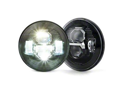 7-Inch LED Headlights; Black Housing; Clear Lens (07-18 Jeep Wrangler JK)