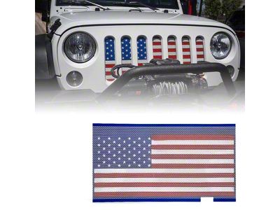 Grille Mesh Insert; USA Flag (07-18 Jeep Wrangler JK)