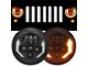 Lightning Style LED Headlights with White DRL and Amber Turn Signals; Black Housing; Clear Lens (07-18 Jeep Wrangler JK)