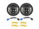 Lightning Style LED Headlights with White DRL and Amber Turn Signals; Black Housing; Clear Lens (07-18 Jeep Wrangler JK)