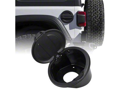 Non-Locking Fuel Door Cover; Black (18-23 Jeep Wrangler JL)