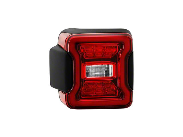 OEM Style Tail Light; Chrome Housing; Red Clear Lens; Driver Side (18-24 Jeep Wrangler JL w/ Factory LED Tail Lights & w/o Blind Spot)