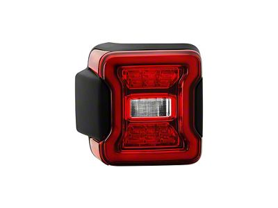 OEM Style Tail Light; Chrome Housing; Red Clear Lens; Driver Side (18-23 Jeep Wrangler JL w/ Factory LED Tail Lights & w/o Blind Spot)