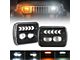 5x7-Inch LED Headlights with White DRL and Sequential Amber Arrow Turn Signals; Black Housing; Clear Lens (87-95 Jeep Wrangler YJ)