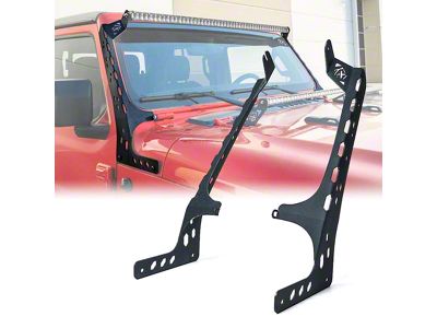 Prevail Series 50-Inch Light Bar Windshield Mounting Brackets (18-24 Jeep Wrangler JL, Excluding 4xe & Rubicon 392)