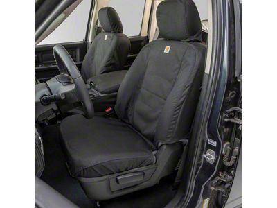 Covercraft Carhartt Super Dux SeatSaver Custom Front Row Seat Covers; Black (87-91 Jeep Wrangler YJ w/ High Back Bucket Seats)