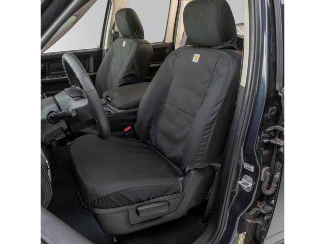 Covercraft Carhartt Super Dux SeatSaver Custom Front Row Seat Covers; Black (97-02 Jeep Wrangler TJ w/ High Back Bucket Seats)
