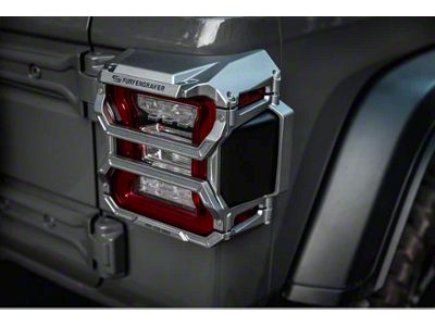 Awaken Series Tail Light Covers; Silver (18-24 Jeep Wrangler JL w/ Factory Halogen Tail Lights)