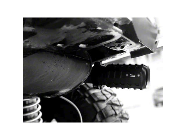 Engraver Series Muzzle Style Exhaust Tip; Black (07-18 Jeep Wrangler JK)