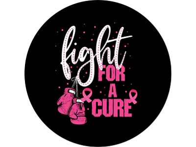 Fight for the Cure Boxing Gloves Spare Tire Cover; Black (76-18 Jeep CJ7, Wrangler YJ, TJ & JK)