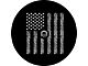 American Flag Tire Tracks Spare Tire Cover with Camera Cutout; Black (18-24 Jeep Wrangler JL)