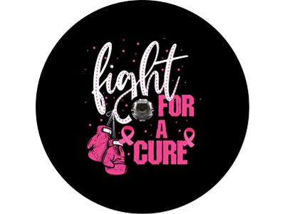 Fight for the Cure Boxing Gloves Spare Tire Cover with Camera Cutout; Black (18-24 Jeep Wrangler JL)