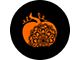Orange Pumpkin with Mandala Spare Tire Cover with Camera Cutout; Black (18-24 Jeep Wrangler JL)