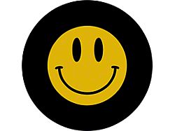 Smiley Face Spare Tire Cover with Camera Cutout; Black (18-23 Jeep Wrangler JL)