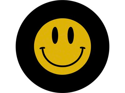 Smiley Face Spare Tire Cover with Camera Cutout; Black (18-23 Jeep Wrangler JL)