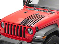 SpeedForm Half Hood Flag Decal; Matte Black (18-23 Jeep Wrangler JL)