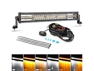 Auxbeam 22-Inch Straight LED Light Bar; White and Amber (Universal; Some Adaptation May Be Required)