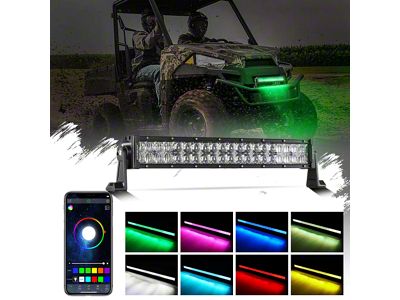 Auxbeam 22-Inch V-Series RGB Straight LED Light Bar (Universal; Some Adaptation May Be Required)