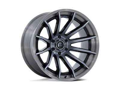 Fuel Wheels Fusion Forged Burn Gloss Black Brushed Dark Tinted Clear Wheel; 22x12 (20-24 Jeep Gladiator JT)