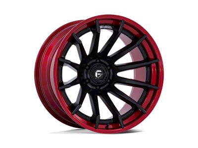 Fuel Wheels Fusion Forged Burn Matte Black with Candy Red Lip Wheel; 22x10 (07-18 Jeep Wrangler JK)