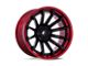 Fuel Wheels Fusion Forged Burn Matte Black with Candy Red Lip Wheel; 22x10 (07-18 Jeep Wrangler JK)