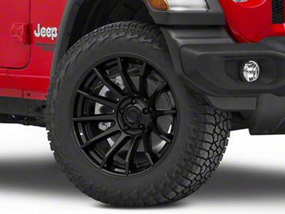 Fuel Wheels Fusion Forged Burn Matte Black with Gloss Black Lip Wheel; 20x10 (18-24 Jeep Wrangler JL)