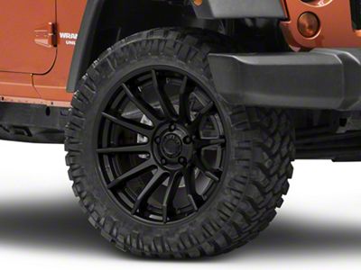 Fuel Wheels Fusion Forged Burn Matte Black with Gloss Black Lip Wheel; 22x10 (07-18 Jeep Wrangler JK)