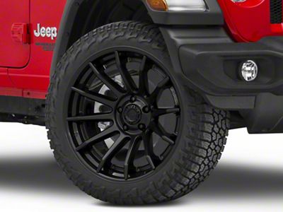 Fuel Wheels Fusion Forged Burn Matte Black with Gloss Black Lip Wheel; 24x12 (18-24 Jeep Wrangler JL)