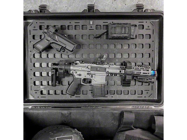 Grey Man Tactical RMP Case Lid Organizer Rifle Rack and Holster Integration MOLLE Panel Package with Pelican Case Screws; 27.25-Inch x 19-Inch