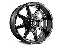 Full Throttle Off Road FT2 Gloss Black Milled Wheel; 20x12 (18-23 Jeep Wrangler JL)