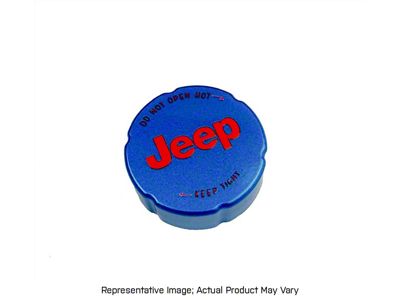 American Brothers Design Coolant Recovery Bottle Cap Cover with Punkn Jeep Logo; Black (22-24 3.6L Jeep Gladiator JT)