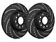 SP Performance Cross-Drilled and Slotted Rotors with Black Zinc Plating; Front Pair (1999 Jeep Wrangler TJ w/ 3-Inch Cast Rotors; 00-06 Jeep Wrangler TJ)