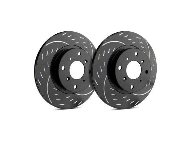 SP Performance Cross-Drilled and Slotted Rotors with Black Zinc Plating; Front Pair (90-98 Jeep Wrangler YJ & TJ; 1999 Jeep Wrangler TJ w/ 3-1/4-Inch Composite Rotors)