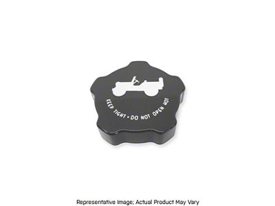 American Brothers Design Power Steering Cap Cover with Engraved Jeep Logo; Sting Grey (18-24 Jeep Wrangler JL)