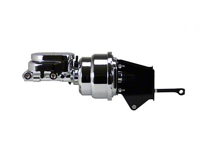 LEED Brakes 7-Inch Dual Power Brake Booster with 1-Inch Dual Bore Master Cylinder; Chrome Finish (76-86 Jeep CJ7)
