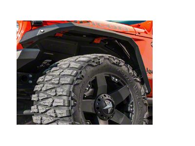RIVAL 4x4 Aluminum Front Inner Fender Liners; Textured Black (20-24 Jeep Gladiator JT)