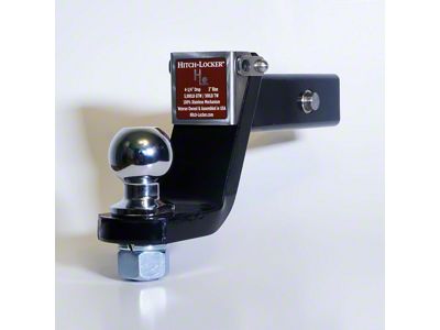 Hitch-Locker LockJaw 2-Inch Receiver Hitch Ball Mount with 2-Inch Ball; 4-1/4-Inch Drop/3-Inch Rise (Universal; Some Adaptation May Be Required)
