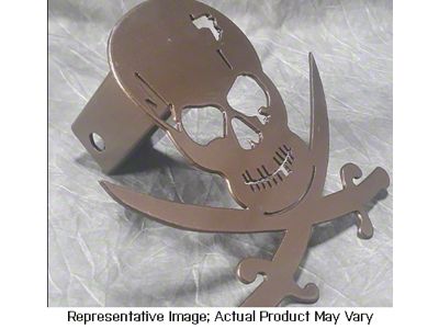 Wild Child Customs Pirate Skull Jolly Roger Tow Hitch Cover; Red (Universal; Some Adaptation May Be Required)
